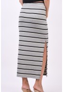 Fusta Noisy May Nmbecca Ank Hw Black Stripes Gray/White